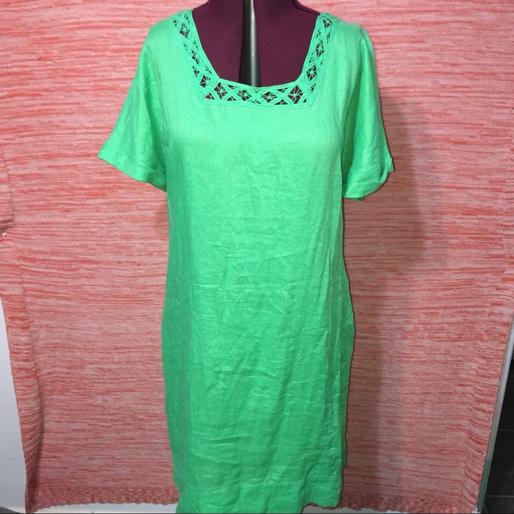 Green Boho Shift Dress NWT